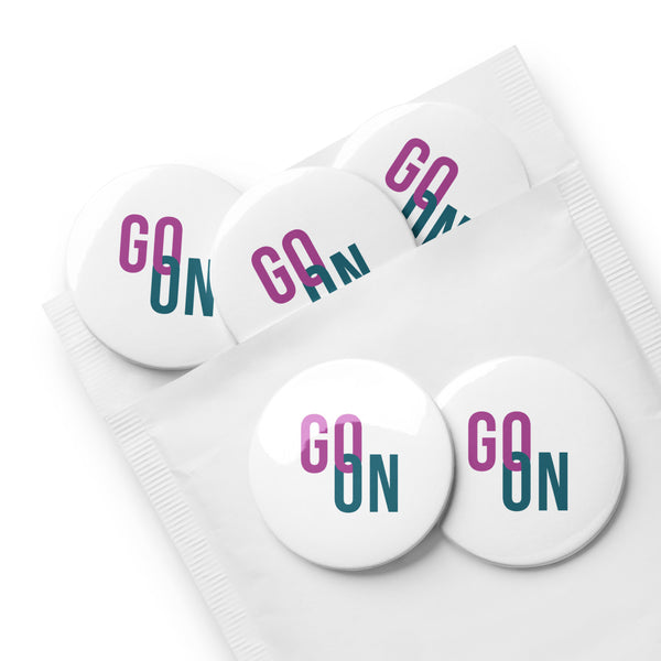 Go On pin buttons | Set of 5