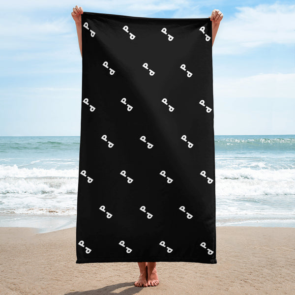 Boom Positive pattern design | Black towel