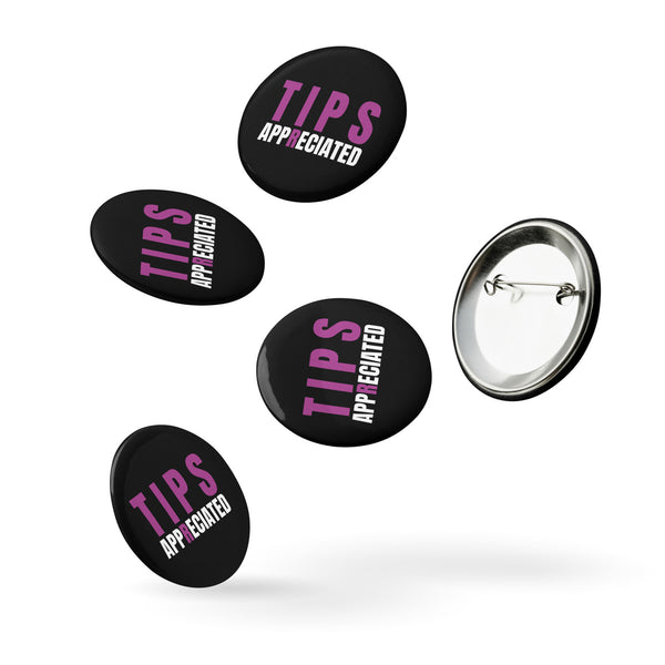 tips appreciated black pin buttons 2,25 inches
