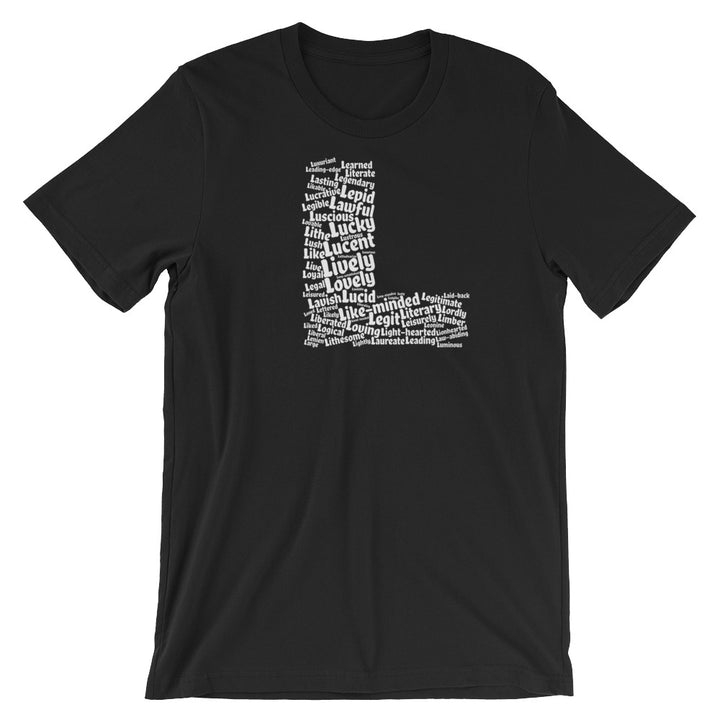 letter l word cloud t-shirt