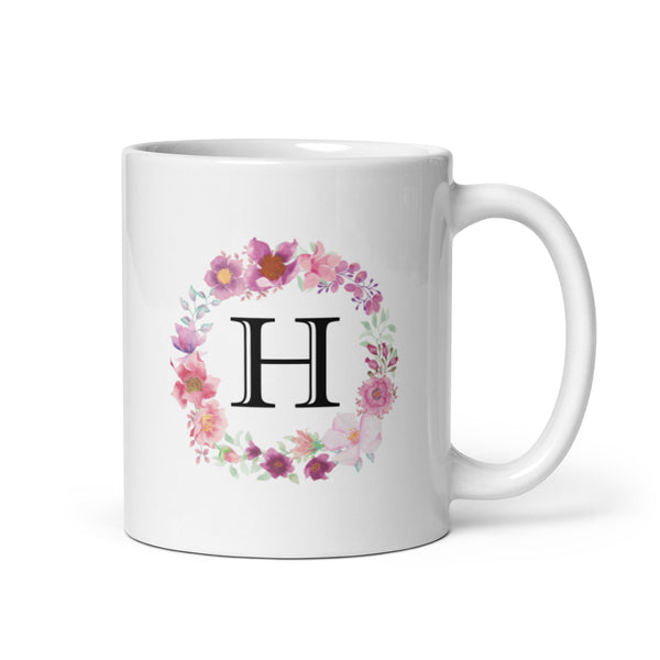 Letter H coffee mug | White
