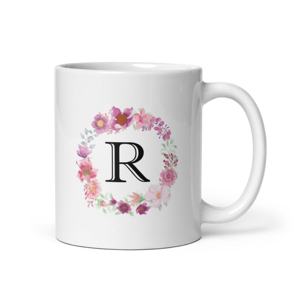 Letter R coffee mug | White