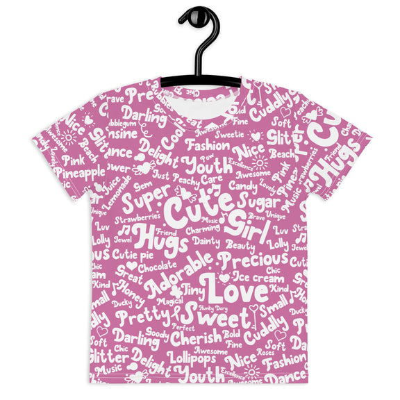 Kids Word Cloud TShirt Super Cute Words Boom Positive