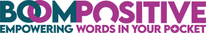 boom positive empowering words logo