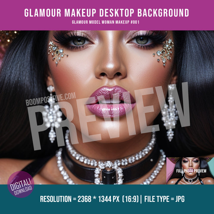 glamour makeup woman ai art desktop-background 001