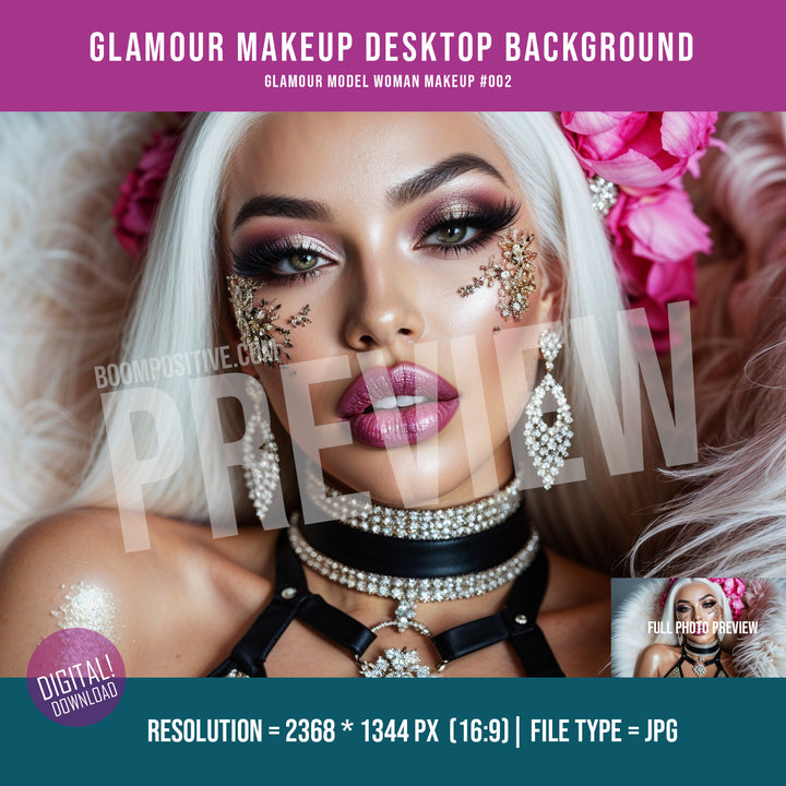 glamour makeup woman ai art desktop-background 002