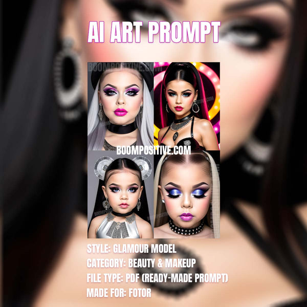 glamour model face ai art prompt