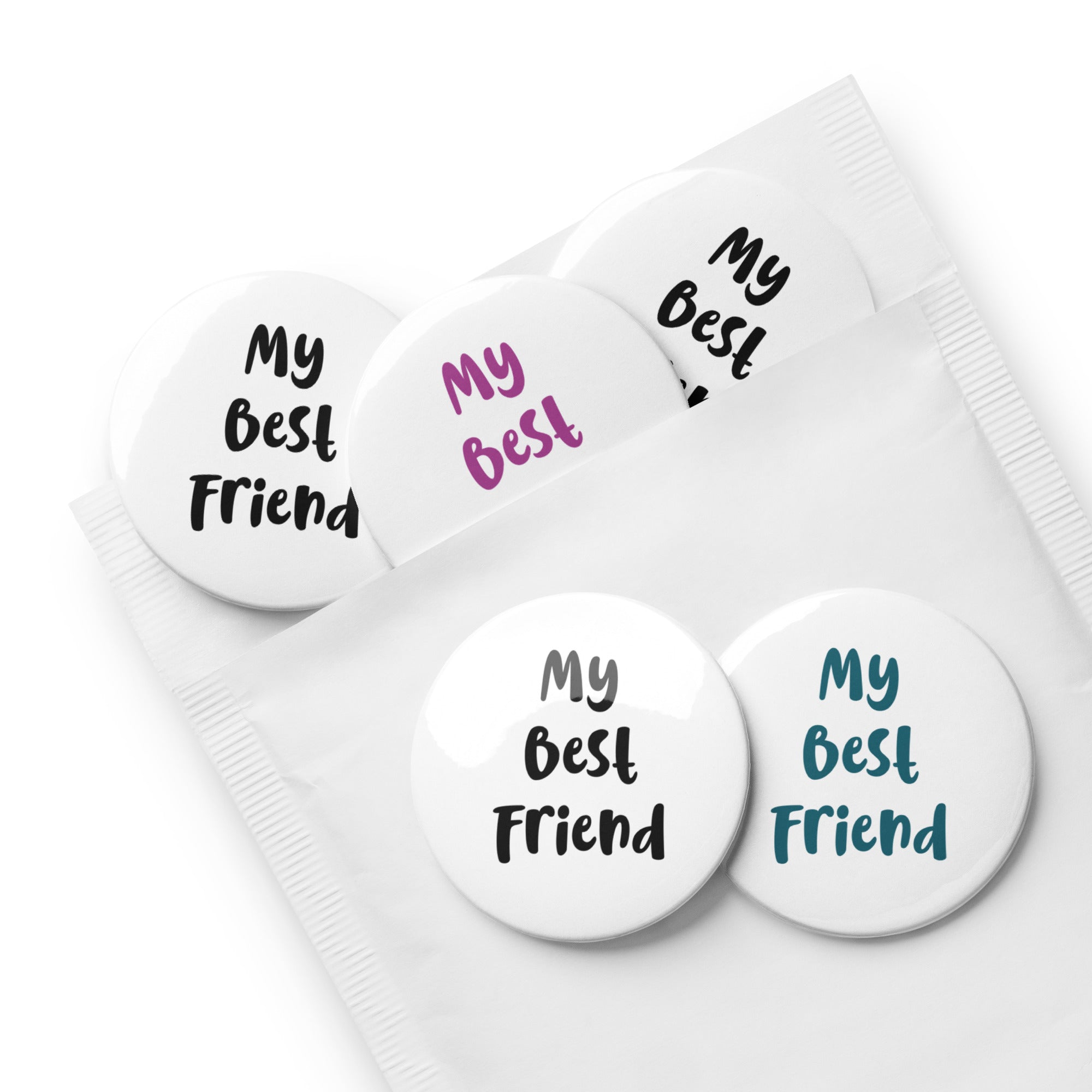 My Best Friend pin buttons | Set of 5 – Boom Positive