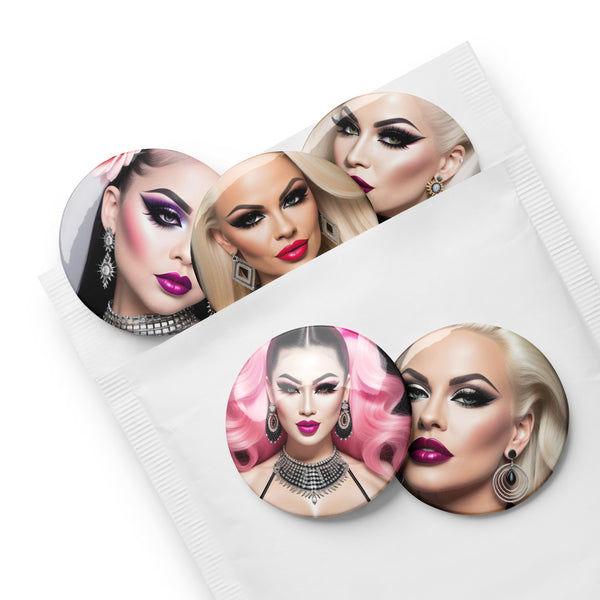 Glamour makeup pin buttons | Set of 5