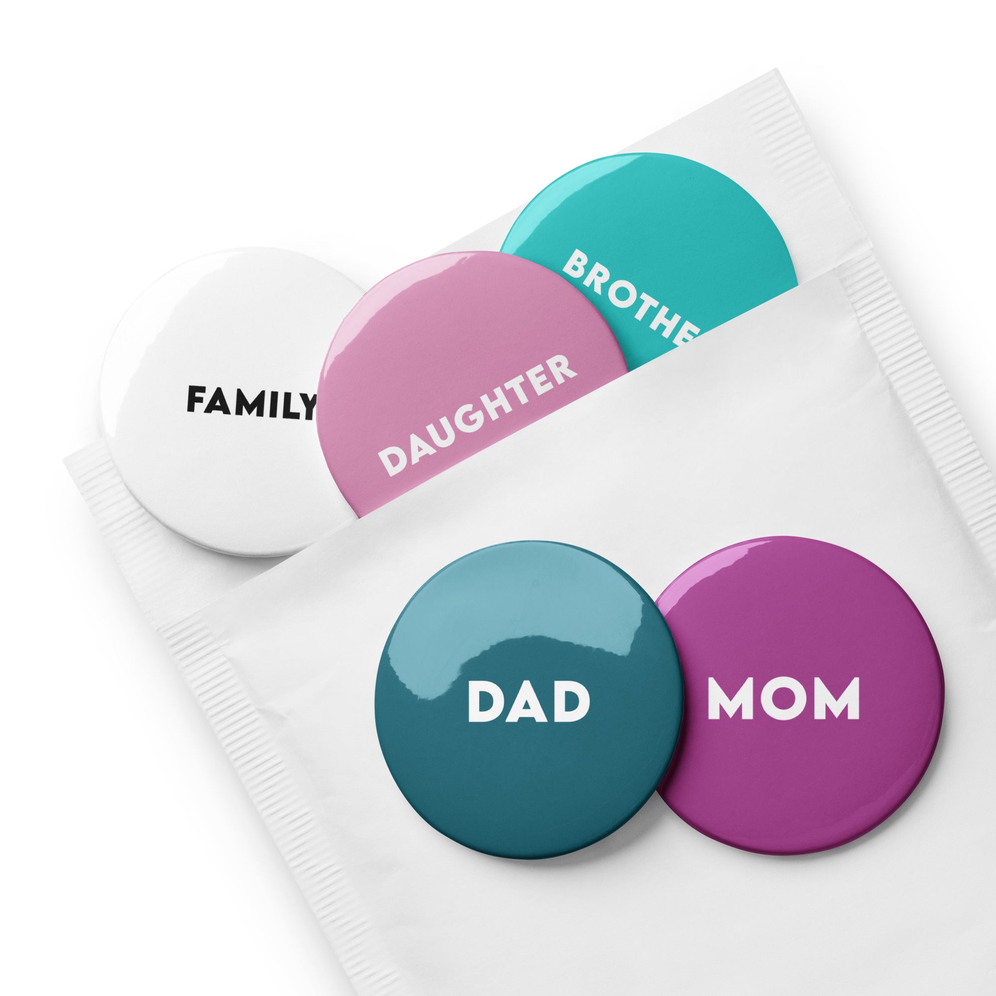 Family pin buttons | Set of 5 – Boom Positive
