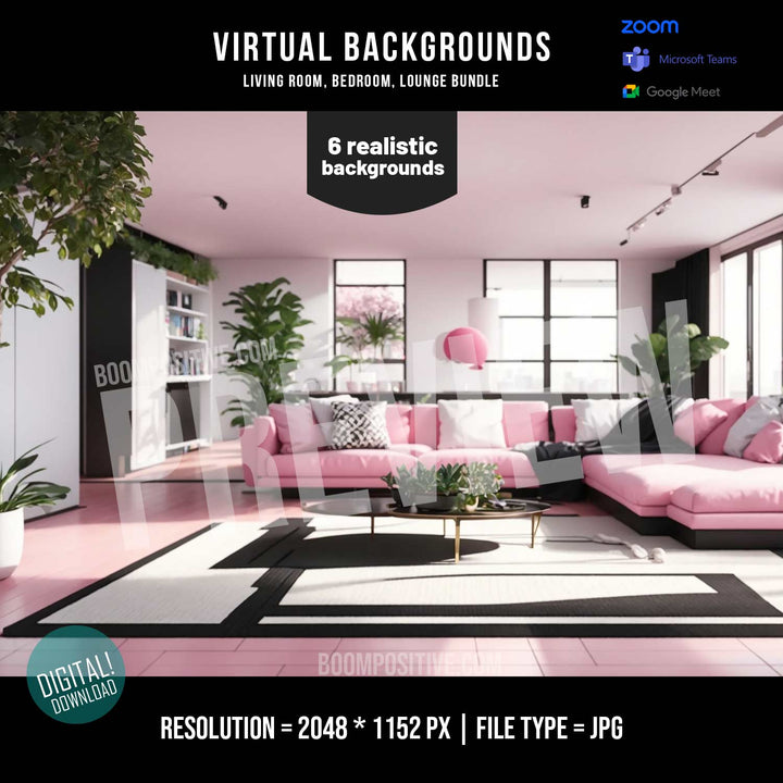 virtual background bundle pink black rooms