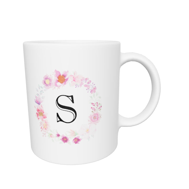 Letter S mug | white glossy finish