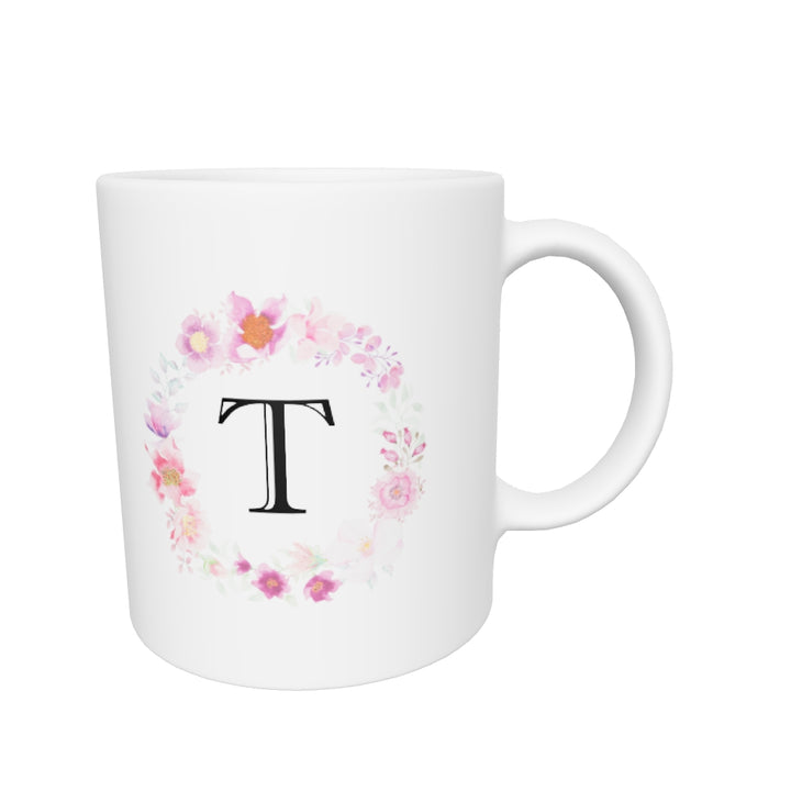 Letter T mug | white glossy finish