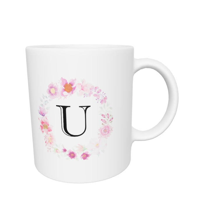 Letter U coffee mug | White