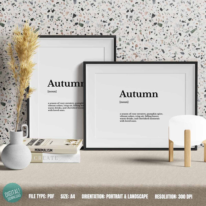 autumn definition printable wall art