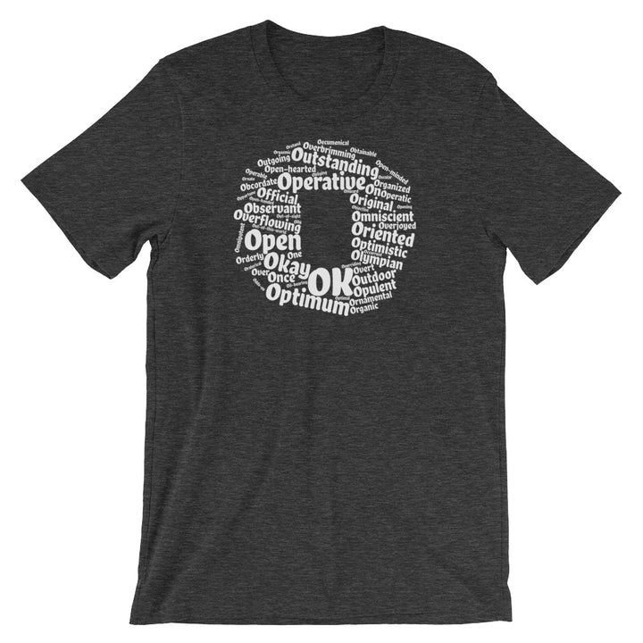 letter o word cloud t-shirt