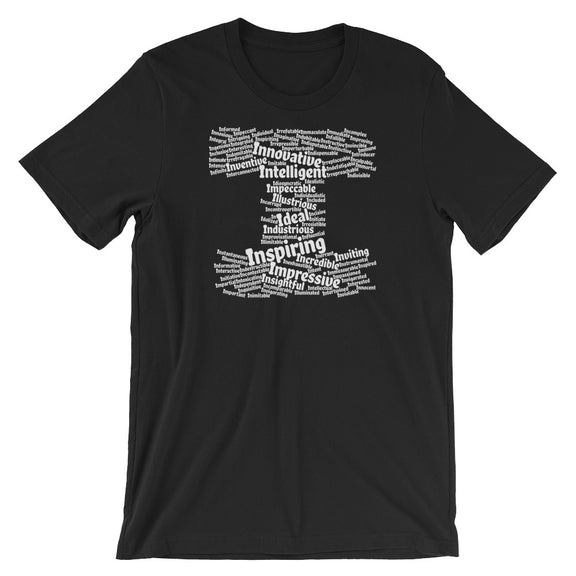 Positive words that start with i | Word cloud t-shirt – Boom Positive