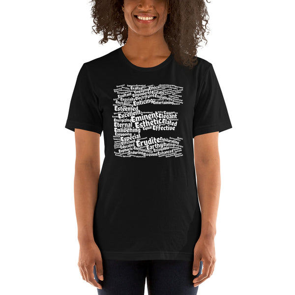 Positive E words t-shirt | unisex