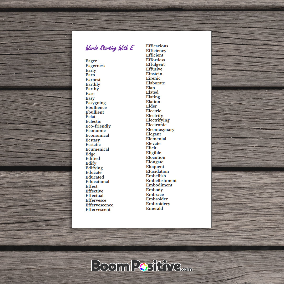 Boom Positive Words Dictionary | Lite Edition