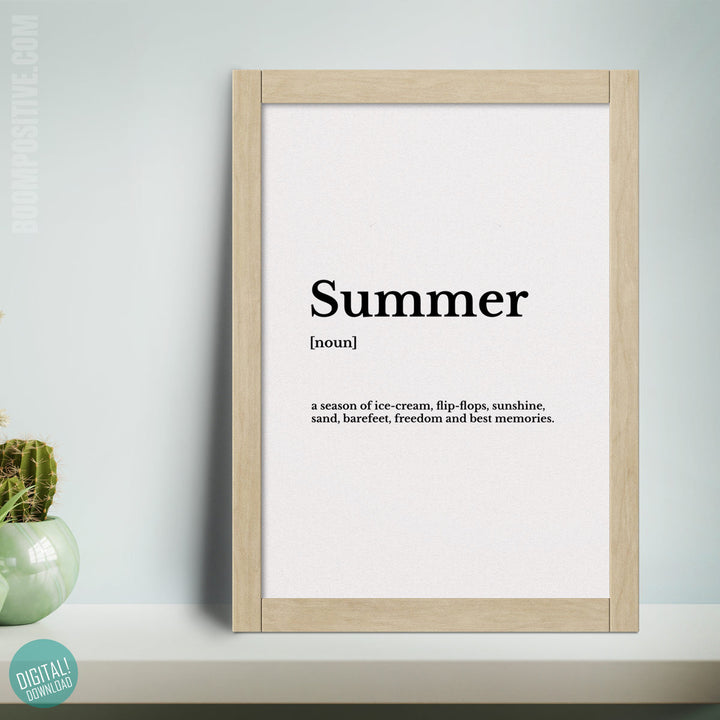 printable digital wall art summer definition