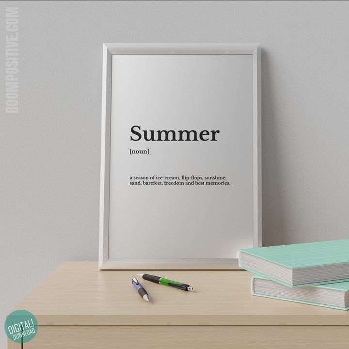 printable wall art summer definition
