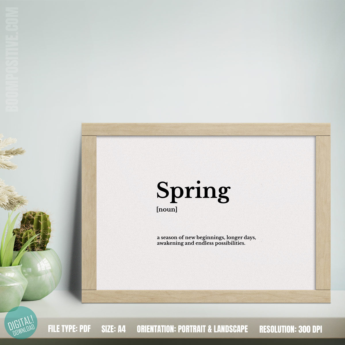Printable spring definition | digital wall art – Boom Positive
