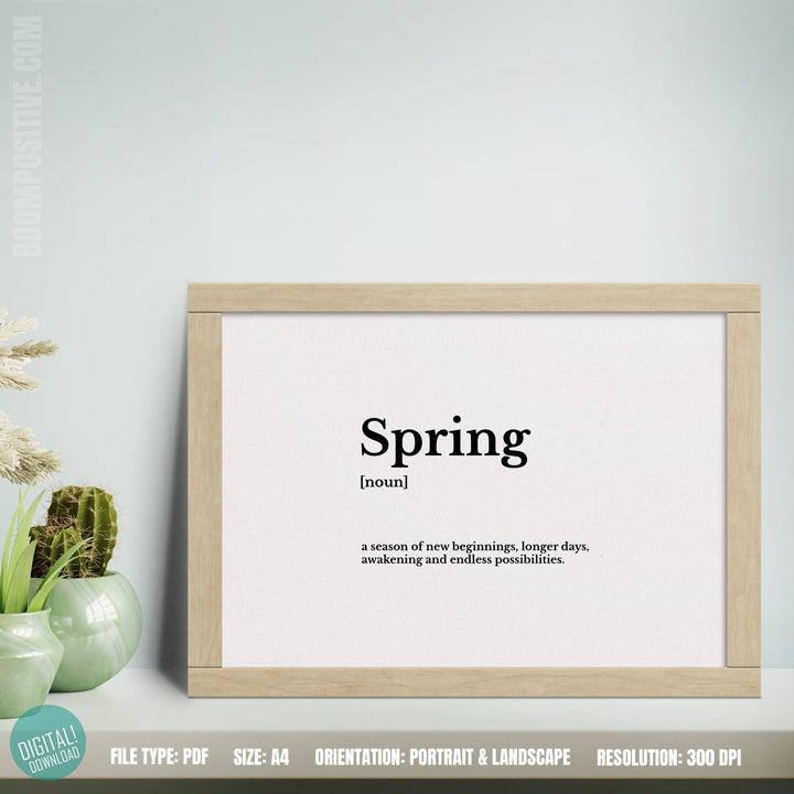 Printable spring definition | digital wall art – Boom Positive