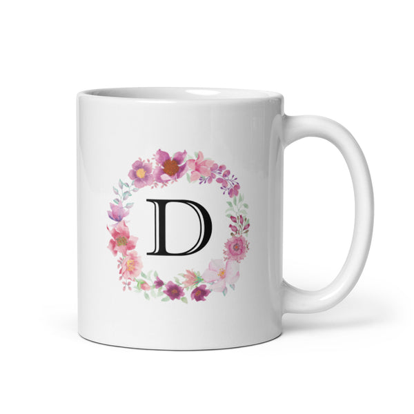 Letter D coffee mug | White