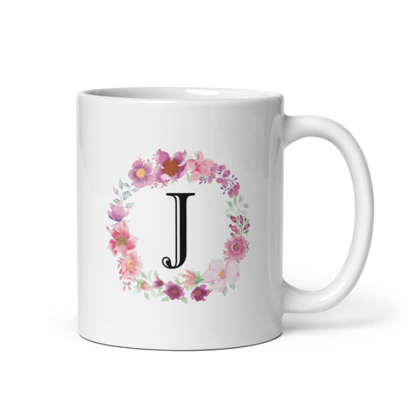Letter J coffee mug | White