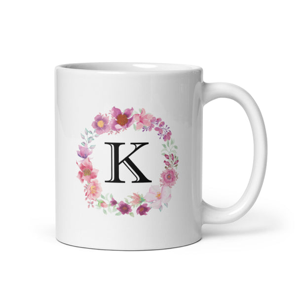 Letter K coffee mug | White