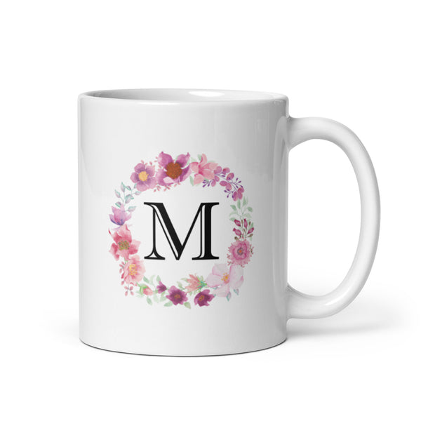 Letter M coffee mug | White